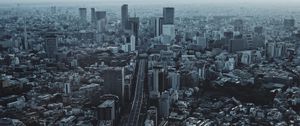 Preview wallpaper city, top view, buildings, road, tokyo, japan
