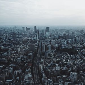Preview wallpaper city, top view, buildings, road, tokyo, japan