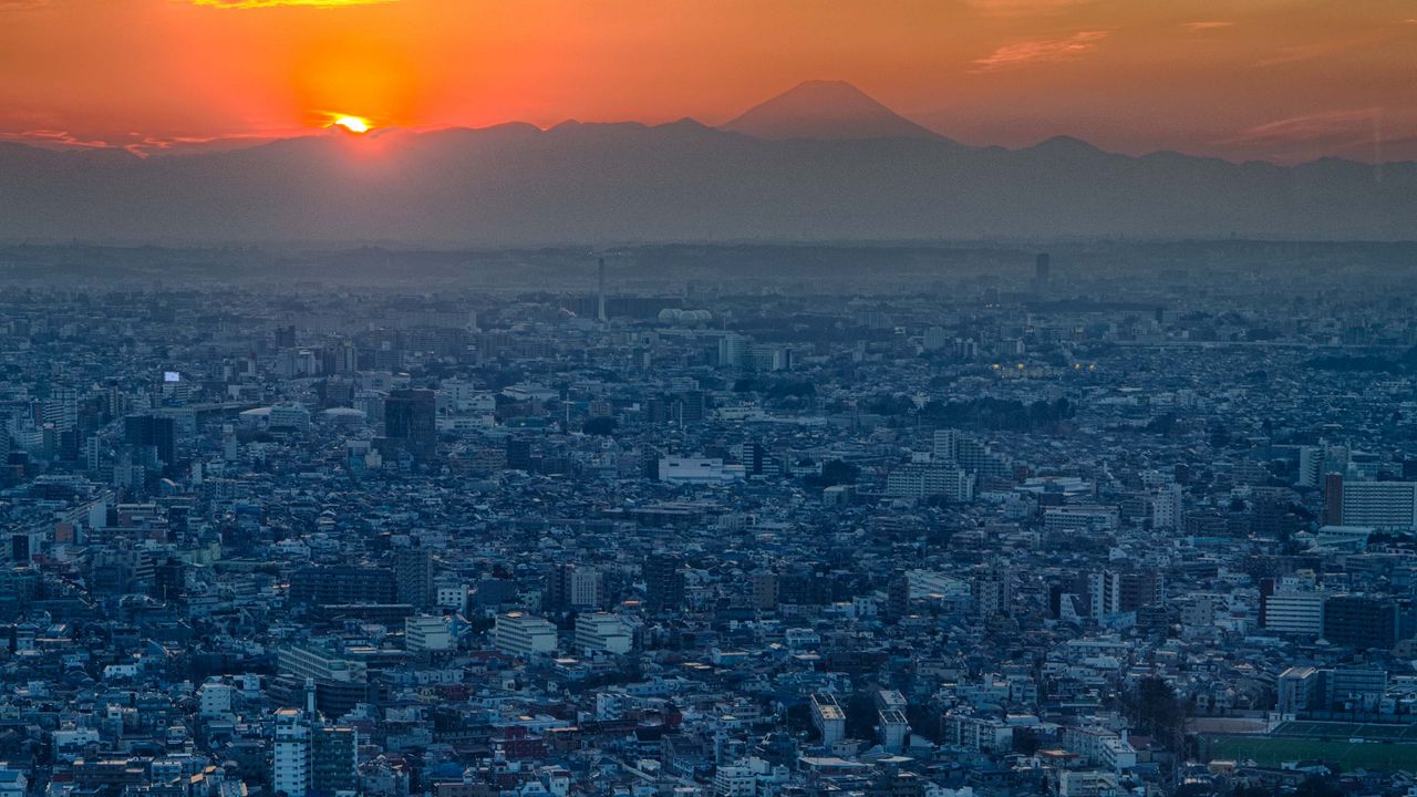 Wallpaper city, top view, buildings, skyline, tokyo, japan