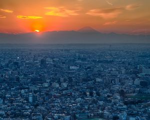 Preview wallpaper city, top view, buildings, skyline, tokyo, japan