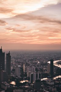 Preview wallpaper city, tower, building, skyscraper, sunset