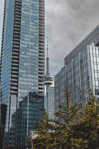 Preview wallpaper city, tower, building, trees, architecture