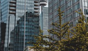 Preview wallpaper city, tower, building, trees, architecture