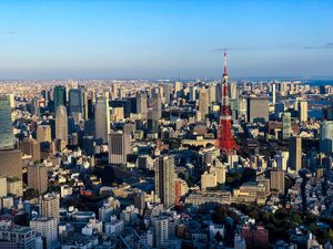 Preview wallpaper city, tower, buildings, architecture, skyscrapers