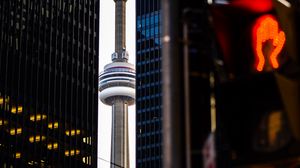 Preview wallpaper city, tower, buildings, architecture, dark