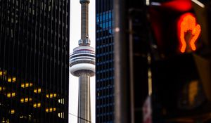Preview wallpaper city, tower, buildings, architecture, dark