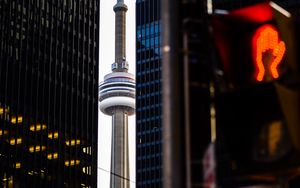 Preview wallpaper city, tower, buildings, architecture, dark
