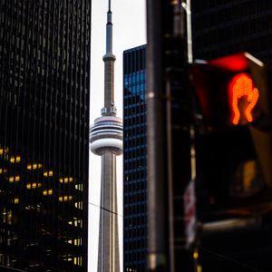 Preview wallpaper city, tower, buildings, architecture, dark