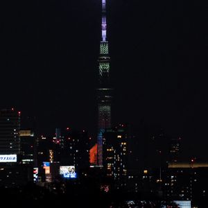 Preview wallpaper city, tower, buildings, night, dark