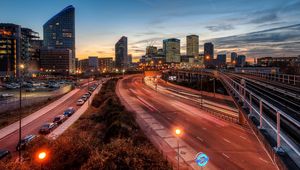 Preview wallpaper city, traffic, sky, night