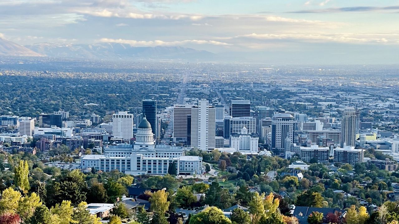 Wallpaper city, valley, view, overview