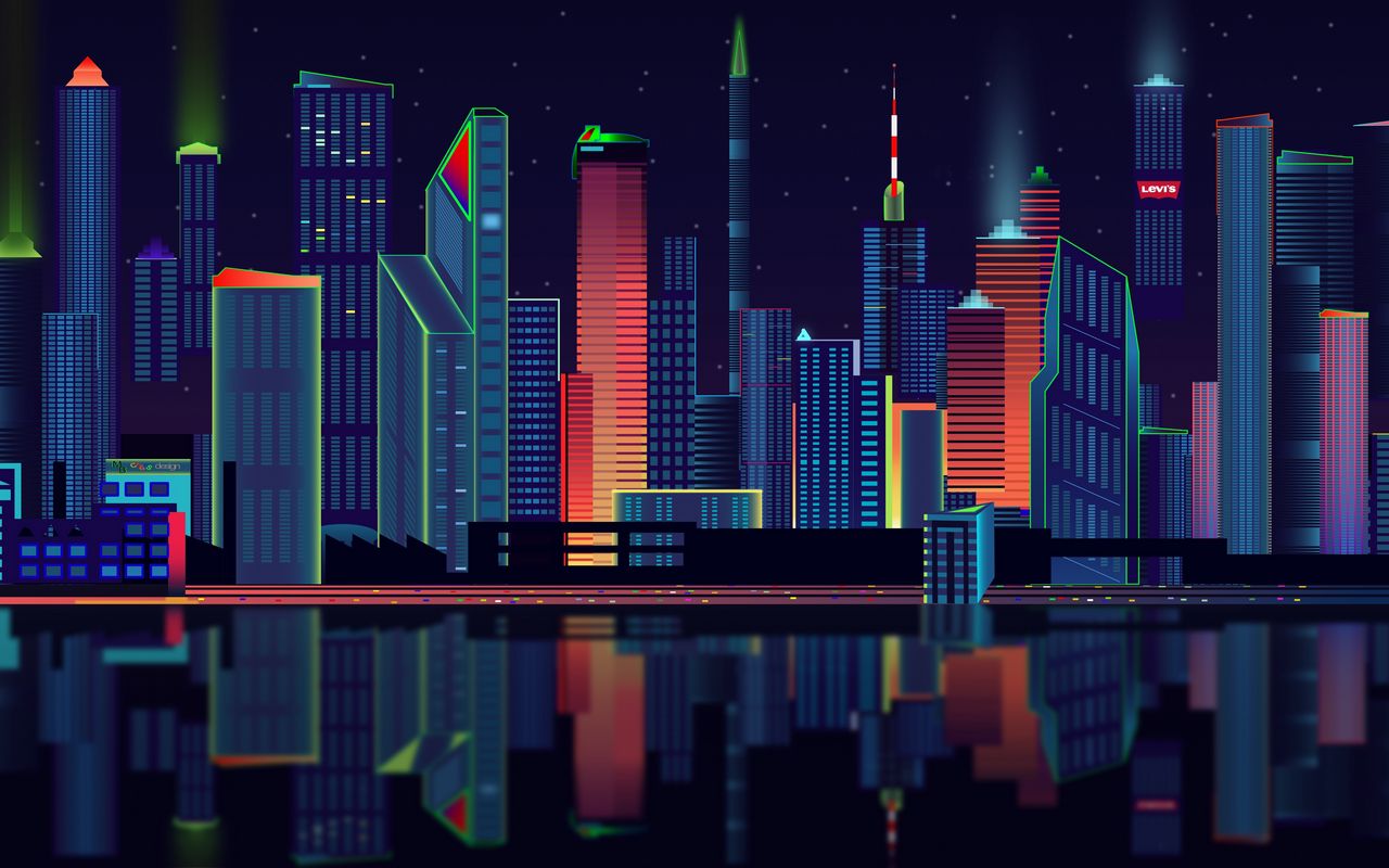 Download Wallpaper 128800 City, Vector, Panorama Widescreen 16.