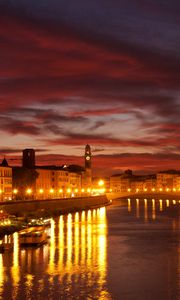 Preview wallpaper city, venice, canal, night, lights