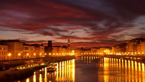 Preview wallpaper city, venice, canal, night, lights