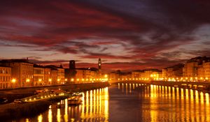 Preview wallpaper city, venice, canal, night, lights