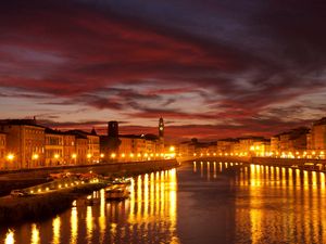 Preview wallpaper city, venice, canal, night, lights