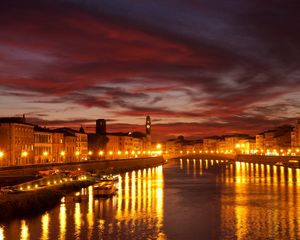 Preview wallpaper city, venice, canal, night, lights