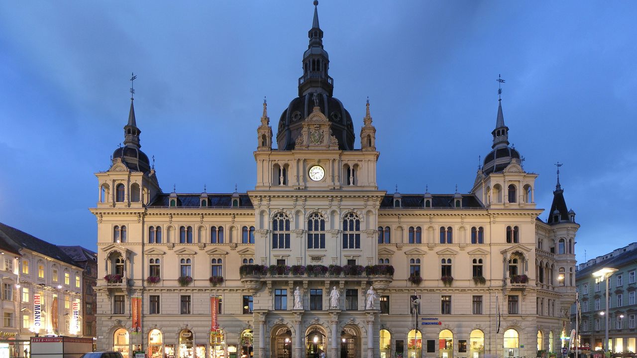 Wallpaper city, vienna, evening, area, building, sky