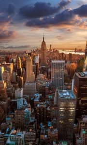 Preview wallpaper city, view from above, skyscrapers, metropolis, architecture, new york