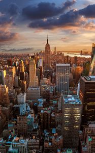 Preview wallpaper city, view from above, skyscrapers, metropolis, architecture, new york