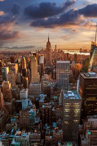 Preview wallpaper city, view from above, skyscrapers, metropolis, architecture, new york