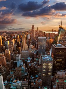 Preview wallpaper city, view from above, skyscrapers, metropolis, architecture, new york