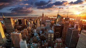 Preview wallpaper city, view from above, skyscrapers, metropolis, architecture, new york