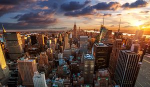 Preview wallpaper city, view from above, skyscrapers, metropolis, architecture, new york