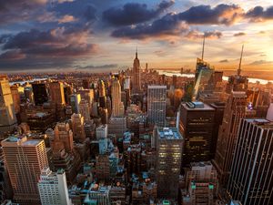 Preview wallpaper city, view from above, skyscrapers, metropolis, architecture, new york