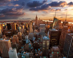 Preview wallpaper city, view from above, skyscrapers, metropolis, architecture, new york