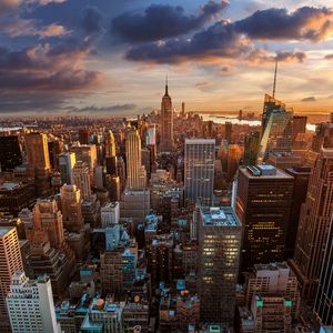 Preview wallpaper city, view from above, skyscrapers, metropolis, architecture, new york