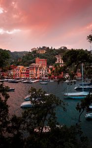 Preview wallpaper city, water, boats, harbor, coast, buildings