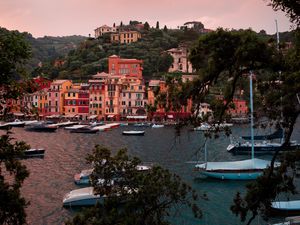 Preview wallpaper city, water, boats, harbor, coast, buildings