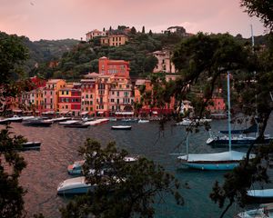 Preview wallpaper city, water, boats, harbor, coast, buildings