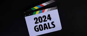 Preview wallpaper clapperboard, goals, inscription, new year, motivation, 2024, words