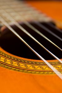 Preview wallpaper classical guitar, guitar, strings, music, macro