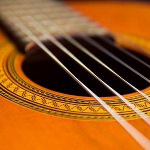 Preview wallpaper classical guitar, guitar, strings, music, macro