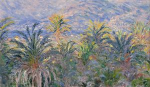 Preview wallpaper claude monet, palm trees at bordighera, impressionism, oil, canvas