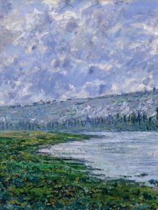 Preview wallpaper claude monet, the seine at vetheuil, oil, canvas, impressionism