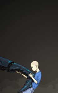 Preview wallpaper claw, boy, bald