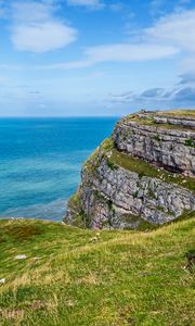 Preview wallpaper cliff, coast, sea, landscape, nature, view