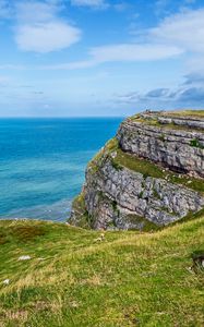 Preview wallpaper cliff, coast, sea, landscape, nature, view