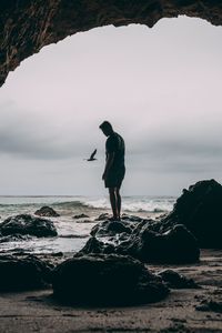 Preview wallpaper cliff, loneliness, ocean, surf