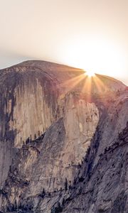 Preview wallpaper cliff, mountain, light, sky