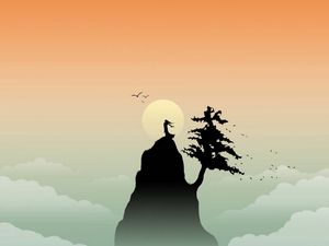 Preview wallpaper cliff, mountain, tree, freedom