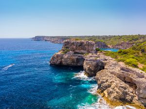 Preview wallpaper cliff, rock, stone, sea, coast