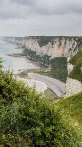 Preview wallpaper cliff, rocks, coast, sea, landscape