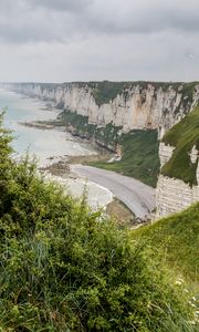 Preview wallpaper cliff, rocks, coast, sea, landscape