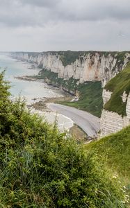 Preview wallpaper cliff, rocks, coast, sea, landscape