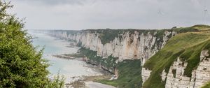 Preview wallpaper cliff, rocks, coast, sea, landscape